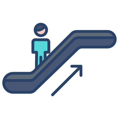 Yürüyen merdiven. Web simgesi basit illüstrasyon