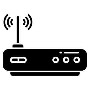 Yönlendirici ağ simgesi, vektör illüstrasyonu