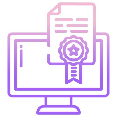 Sertifika. Web simgesi basit illüstrasyon