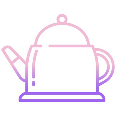 Çaydanlık ikonu vektörü. ana hatlı çaydanlık sapı işareti.