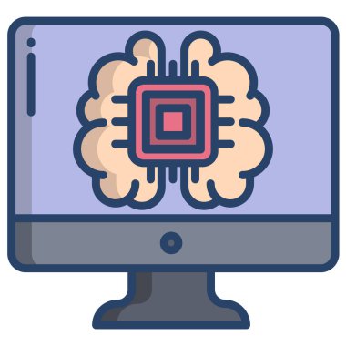 Bilgisayar monitörü. Basit vektör illüstrasyonu