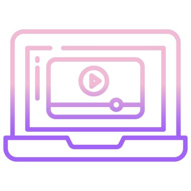 bir video simgesi olan dizüstü bilgisayar