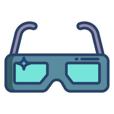 3D gözlükler. Web simgesi basit illüstrasyon