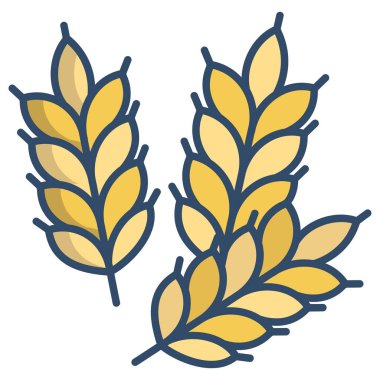 Basit vektör simgesi, buğday kulaklarının çizimi