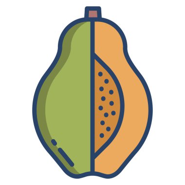 Papaya. Web simgesi basit illüstrasyon