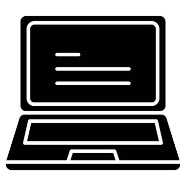 dizüstü bilgisayar simgesi, vektör illüstrasyonu
