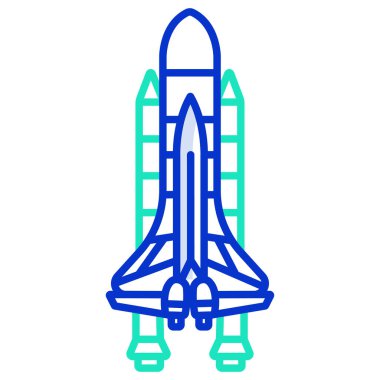 Roket web simgesi, vektör çizim 