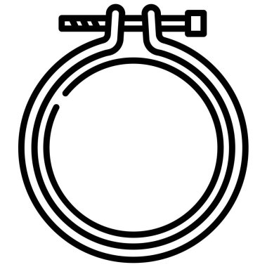 Nakış çemberi simgesinin vektör illüstrasyonu