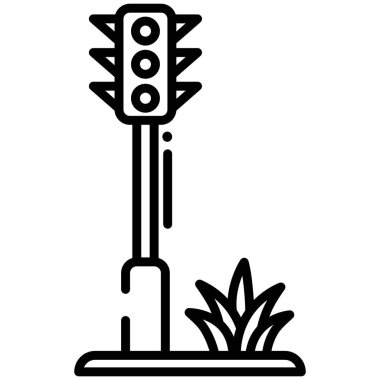 trafik ışığı basit simgesi, vektör çizim