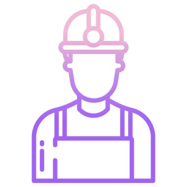 İnşaat işçisi ikonu. Web için basit miğfer vektör simgeleri çizimi