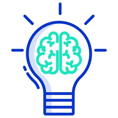 Fikir, yenilik, teknoloji, beyin fırtınası, yönetim, eğitim, bilgi, çalışma, akıl. vektör illüstrasyonu