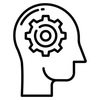 Aklını kullan. Web simgesi basit illüstrasyon