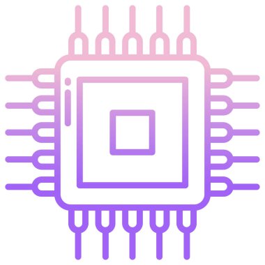 İşlemci. Web simgesi basit illüstrasyon