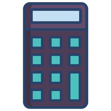 Basit vektör simgesi, hesap makinesinin çizimi 