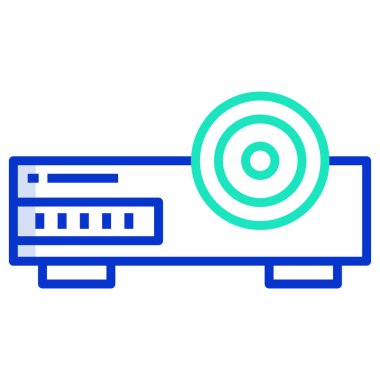 Projektör. Web simgesi basit illüstrasyon