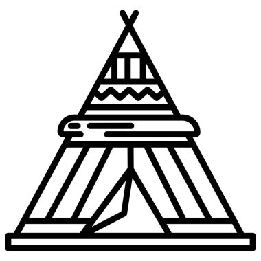 Sirk çadırı ikonu. Web için hat vektör simgelerinin özet çizimi