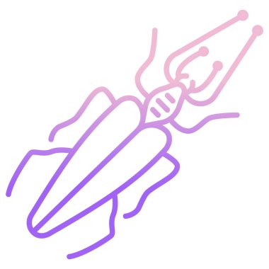 Mor çizgi kelebek ikonu beyaz arkaplanda izole edilmiş. vektör illüstrasyonu