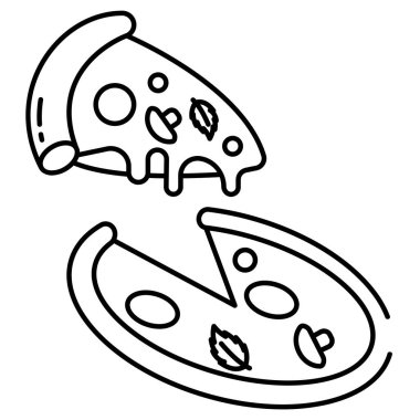 Pizza web simgesi, vektör çizim 