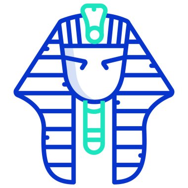 Mısır Firavunu baş vektör illüstrasyonu 