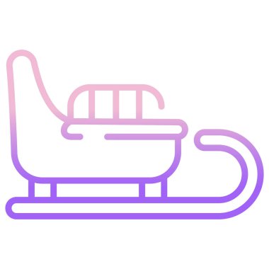 Beyaz arkaplanda basit Kızak simgesi