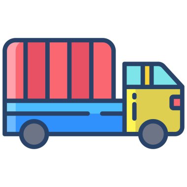 Basit vektör simgesi, arabanın illüstrasyonu