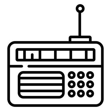 Radyo. Web simgesi basit illüstrasyon 