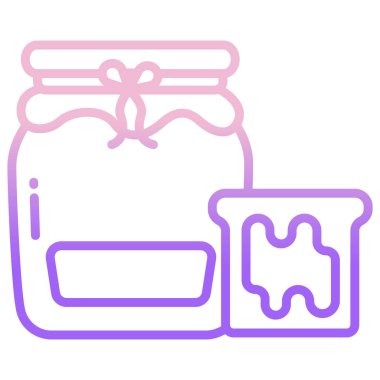 Reçel ikonlu kavanoz. Web tasarımı için cam şişe vektör simgelerinin özet çizimi