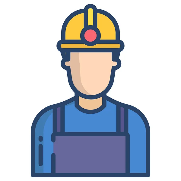 Construction Worker Simple Design — Stock Vector