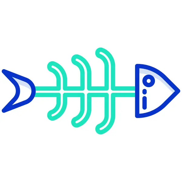 Fish Bone Icône Web Illustration Simple — Image vectorielle