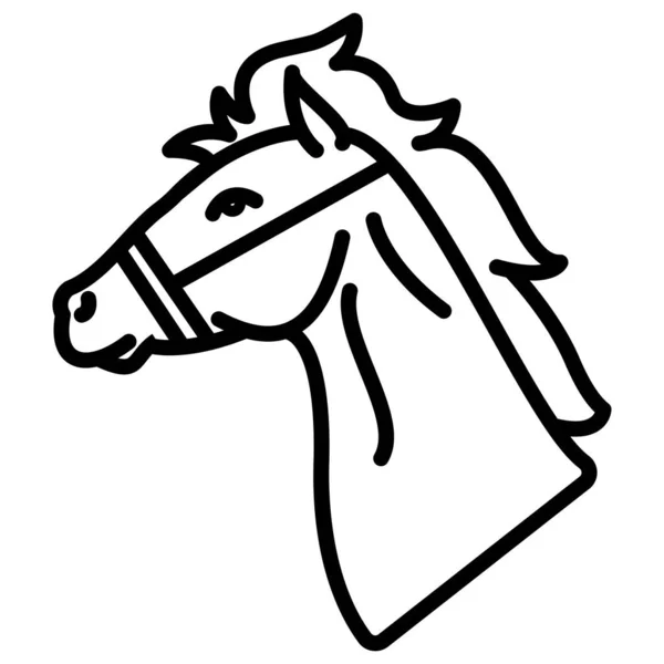 Jednoduchá Vektorová Ikona Ilustrace Koňského Zvířete — Stockový vektor