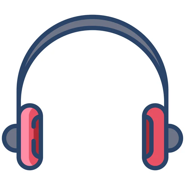 Headphones Ícone Web Ilustração Vetorial — Vetor de Stock