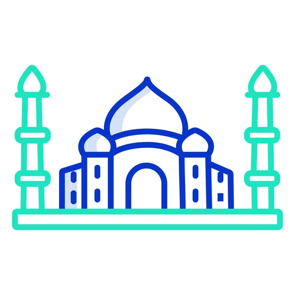 Taj Mahal Eenvoudige Pictogram Vectorillustratie — Stockvector