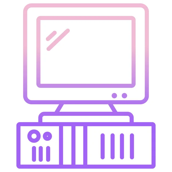 Monitor Computadora Ilustración Simple Vector — Archivo Imágenes Vectoriales