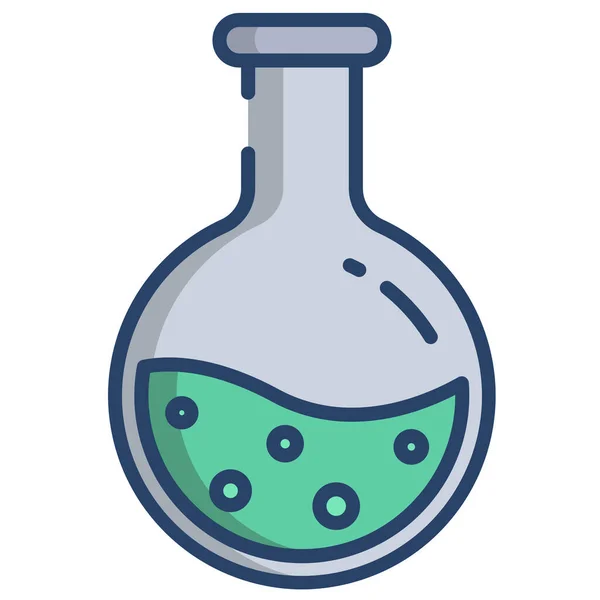 Kimya Şişesi Simgesi Bilim Teknoloji Kimya Laboratuvar Bilim Biyoteknoloji Kavramları — Stok Vektör