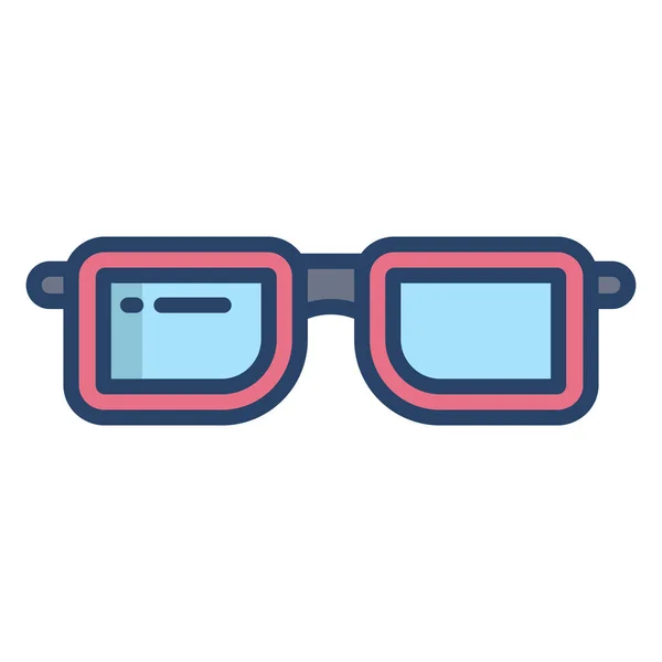 Icono Gafas Plano Ilustración Símbolo Signo Vector Aislado — Archivo Imágenes Vectoriales