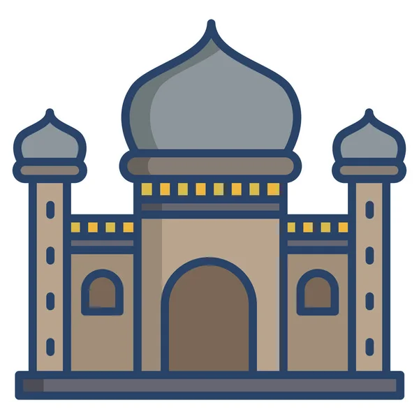 Mosquée Icône Web Illustration Simple — Image vectorielle