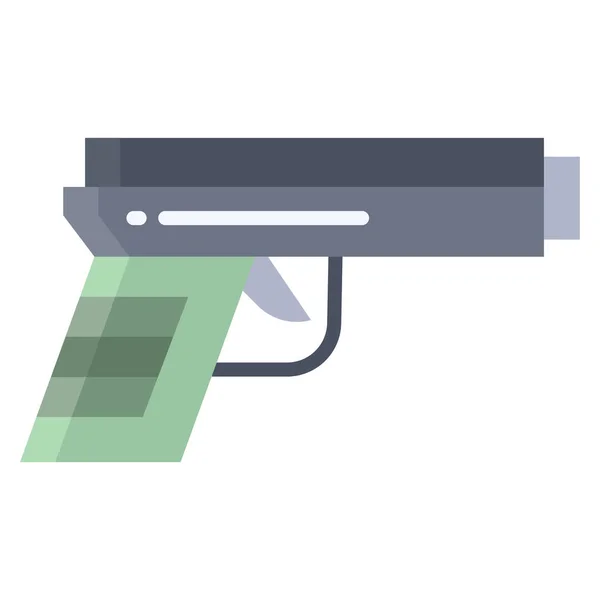 Pistola Icono Web Ilustración Simple — Vector de stock