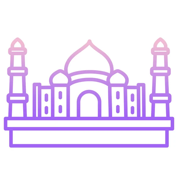 Taj Mahal Icona Semplice Illustrazione Vettoriale — Vettoriale Stock