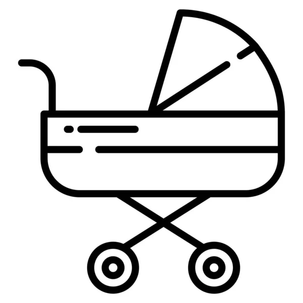 Een Kinderwagen Web Icoon Vector Illustratie — Stockvector