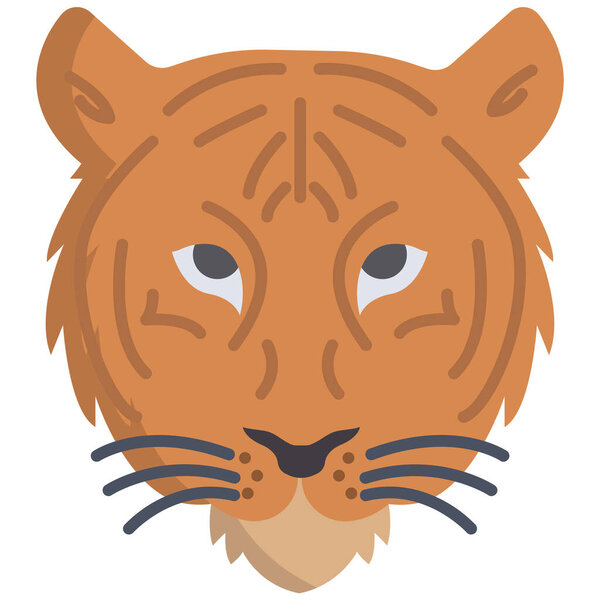 tiger animal simple vector illustration