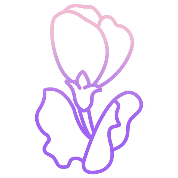 Línea Dibujo Flores Aisladas Sobre Fondo Blanco — Vector de stock