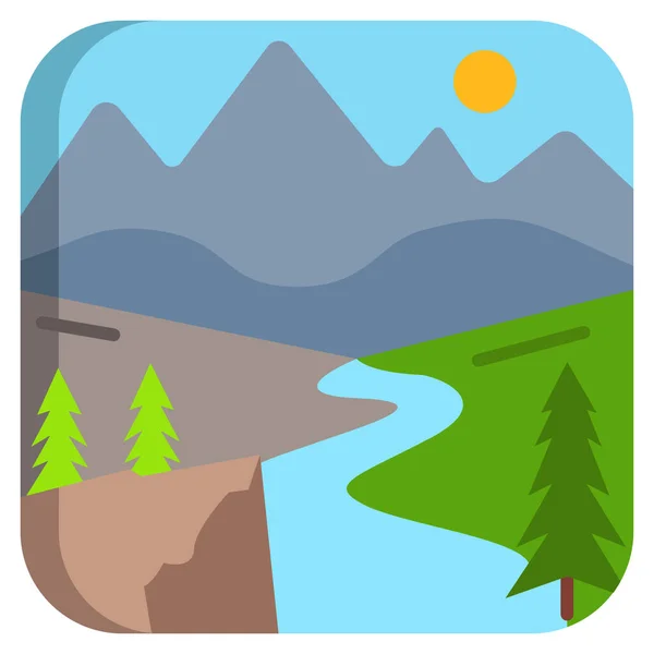 Berge Web Symbol Einfache Illustration — Stockvektor