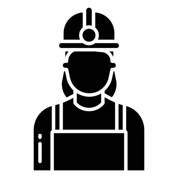 Trabajador Con Icono Del Casco Ilustración Del Vector — Vector de stock