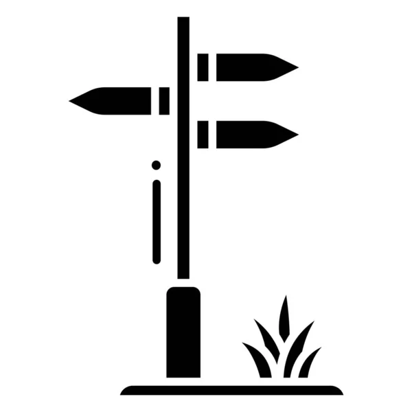 Einfaches Vektor Symbol Illustration Von Wegweisern — Stockvektor