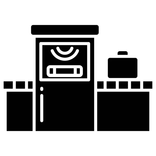 Icône Vectorielle Simple Illustration Scanner Bagages — Image vectorielle
