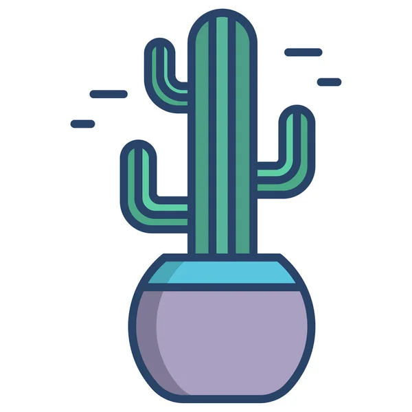 Cactus Icono Web Ilustración Simple — Archivo Imágenes Vectoriales