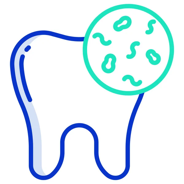 Vektorillustration Der Bakterienzelle Auf Dem Zahn — Stockvektor