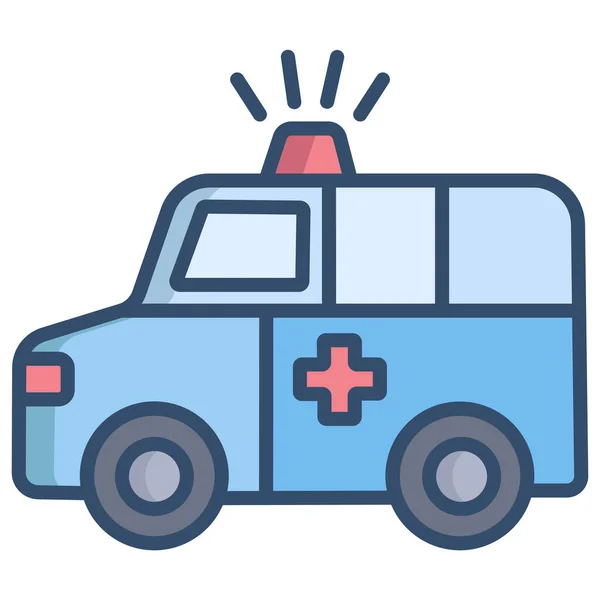 Icono Vector Simple Ilustración Ambulancia — Archivo Imágenes Vectoriales