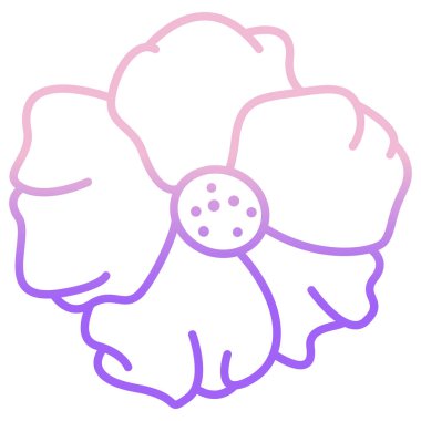 Mor çiçek, illüstrasyon, beyaz arkaplanda vektör.