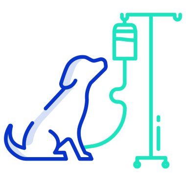 Basit vektör simgesi, hayvan tedavisinin gösterimi